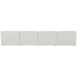 Meridian Furniture Miramar Cream Durable Linen Textured Modular Sofa