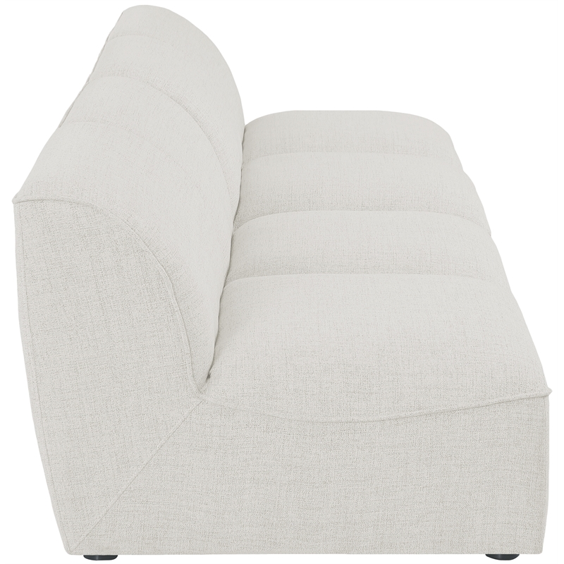 Meridian Furniture Miramar Cream Durable Linen Textured Modular Sofa