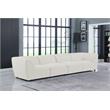 Meridian Furniture Miramar Cream Durable Linen Textured Modular Sofa