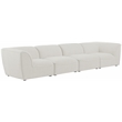 Meridian Furniture Miramar Cream Durable Linen Textured Modular Sofa