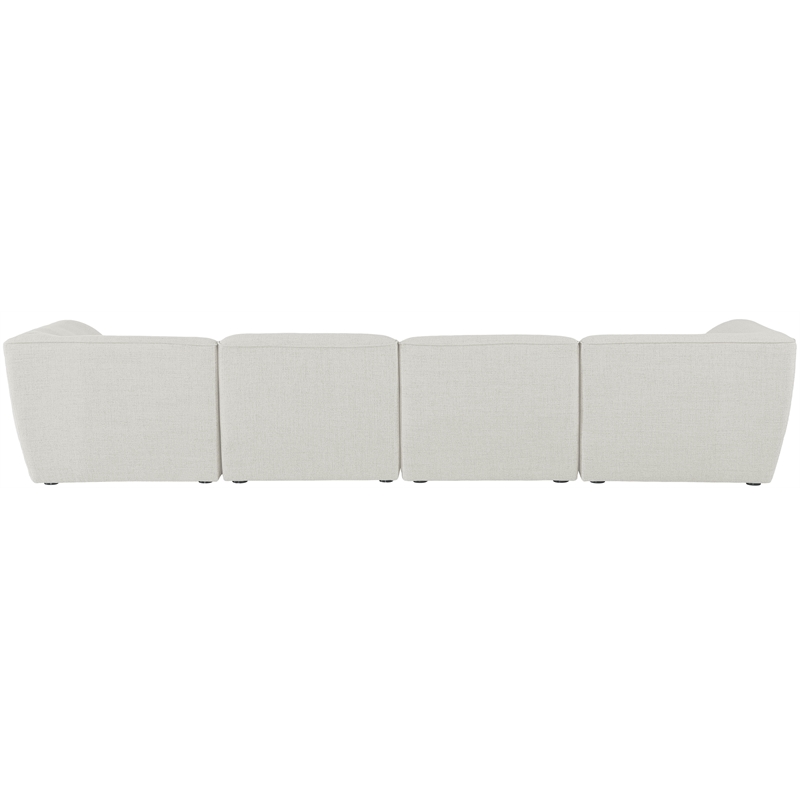 Meridian Furniture Miramar Cream Durable Linen Textured Modular Sofa