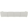 Meridian Furniture Miramar Cream Durable Linen Textured Modular Sofa