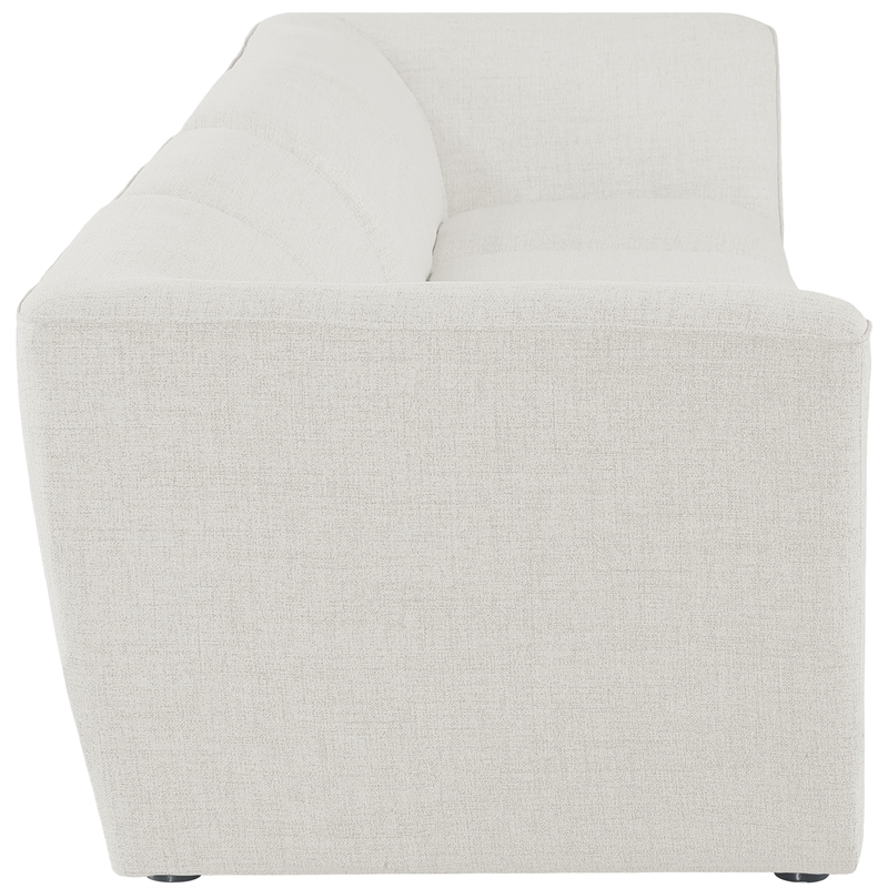 Meridian Furniture Miramar Cream Durable Linen Textured Modular Sofa