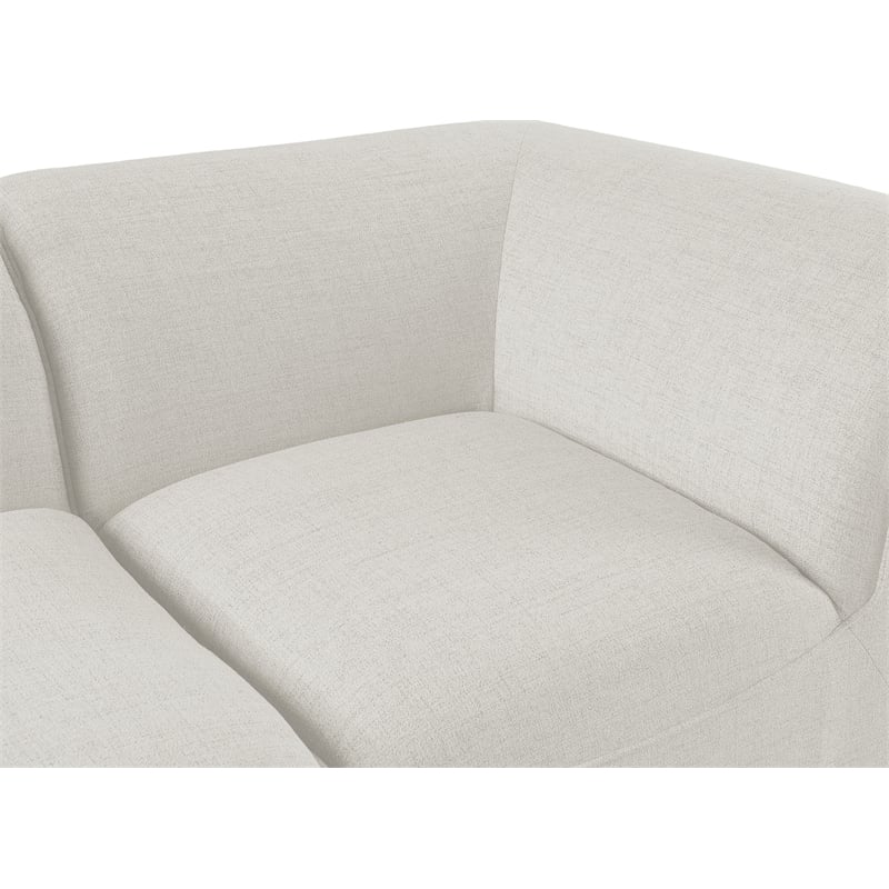 Meridian Furniture Miramar Cream Durable Linen Textured Modular Sofa