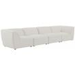 Meridian Furniture Miramar Cream Durable Linen Textured Modular Sofa