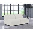 Meridian Furniture Miramar Cream Durable Linen Textured Modular Sofa
