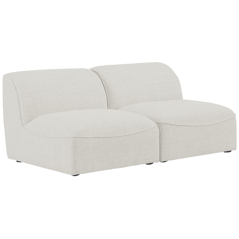 Meridian Furniture Miramar Cream Durable Linen Textured Modular Sofa