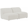 Meridian Furniture Miramar Cream Durable Linen Textured Modular Sofa