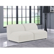 Meridian Furniture Miramar Cream Durable Linen Textured Modular Sofa