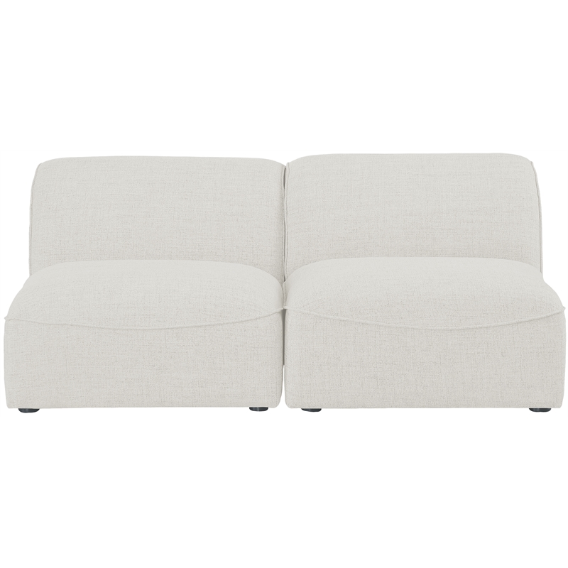 Meridian Furniture Miramar Cream Durable Linen Textured Modular Sofa