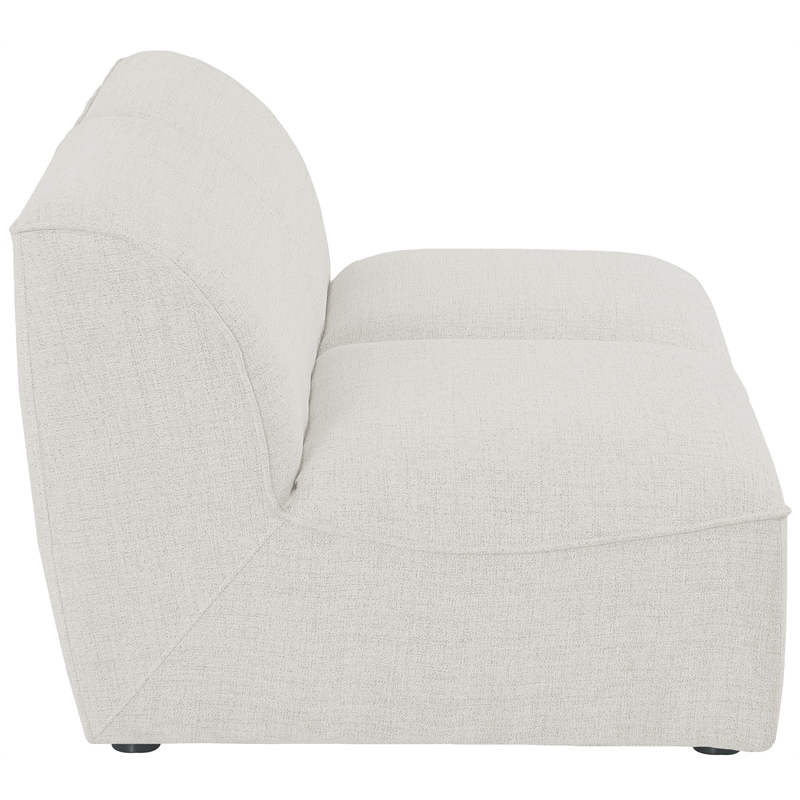 Meridian Furniture Miramar Cream Durable Linen Textured Modular Sofa