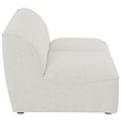 Meridian Furniture Miramar Cream Durable Linen Textured Modular Sofa