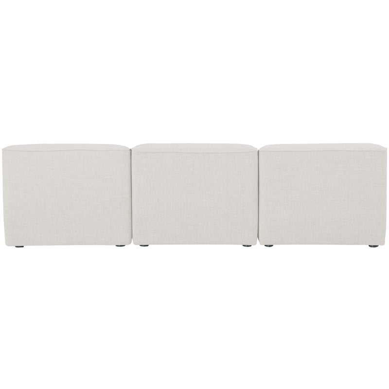Meridian Furniture Miramar Cream Durable Linen Textured Modular Sofa