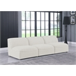 Meridian Furniture Miramar Cream Durable Linen Textured Modular Sofa
