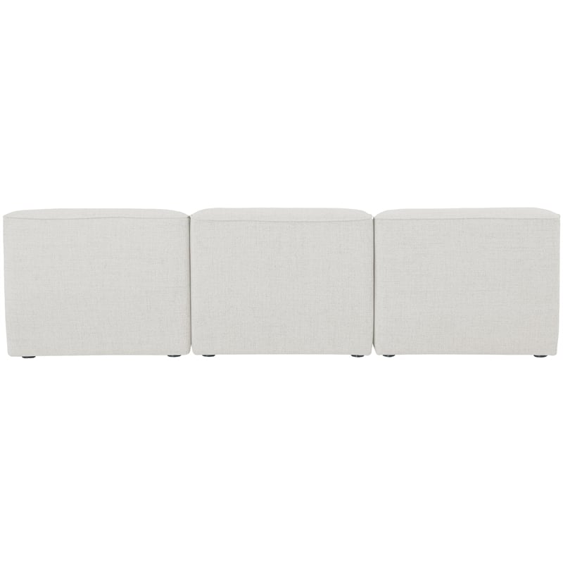 Meridian Furniture Miramar Cream Durable Linen Textured Modular Sofa