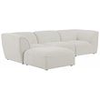 Meridian Furniture Miramar Cream Durable Linen Textured Modular Sectional