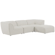 Meridian Furniture Miramar Cream Durable Linen Textured Modular Sectional