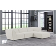 Meridian Furniture Miramar Cream Durable Linen Textured Modular Sectional