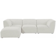 Meridian Furniture Miramar Cream Durable Linen Textured Modular Sectional
