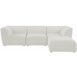 Meridian Furniture Miramar Cream Durable Linen Textured Modular Sectional