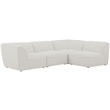 Meridian Furniture Miramar Cream Durable Linen Textured Modular Sectional