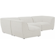 Meridian Furniture Miramar Cream Durable Linen Textured Modular Sectional