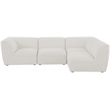 Meridian Furniture Miramar Cream Durable Linen Textured Modular Sectional