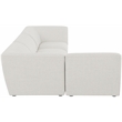 Meridian Furniture Miramar Cream Durable Linen Textured Modular Sectional