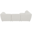 Meridian Furniture Miramar Cream Durable Linen Textured Modular Sectional