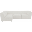 Meridian Furniture Miramar Cream Durable Linen Textured Modular Sectional