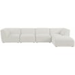Meridian Furniture Miramar Cream Durable Linen Textured Modular Sectional