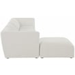 Meridian Furniture Miramar Cream Durable Linen Textured Modular Sectional