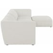 Meridian Furniture Miramar Cream Durable Linen Textured Modular Sectional