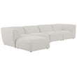 Meridian Furniture Miramar Cream Durable Linen Textured Modular Sectional