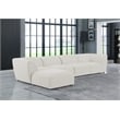 Meridian Furniture Miramar Cream Durable Linen Textured Modular Sectional