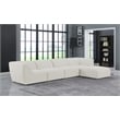 Meridian Furniture Miramar Cream Durable Linen Textured Modular Sectional