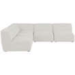 Meridian Furniture Miramar Cream Durable Linen Textured Modular Sectional