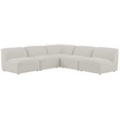 Meridian Furniture Miramar Cream Durable Linen Textured Modular Sectional