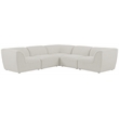 Meridian Furniture Miramar Cream Durable Linen Textured Modular Sectional