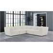 Meridian Furniture Miramar Cream Durable Linen Textured Modular Sectional