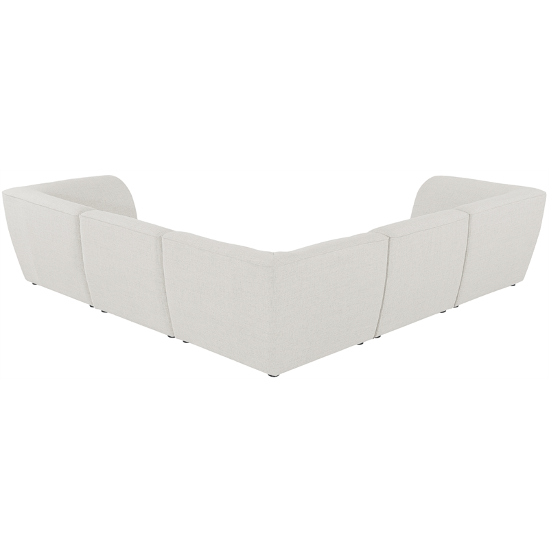 Meridian Furniture Miramar Cream Durable Linen Textured Modular Sectional