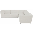 Meridian Furniture Miramar Cream Durable Linen Textured Modular Sectional