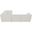 Meridian Furniture Miramar Cream Durable Linen Textured Modular Sectional