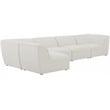 Meridian Furniture Miramar Cream Durable Linen Textured Modular Sectional