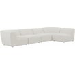 Meridian Furniture Miramar Cream Durable Linen Textured Modular Sectional