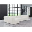 Meridian Furniture Miramar Cream Durable Linen Textured Modular Sectional