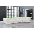 Meridian Furniture Miramar Cream Durable Linen Textured Modular Sectional