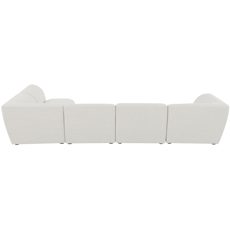Meridian Furniture Miramar Cream Durable Linen Textured Modular Sectional
