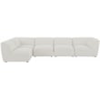 Meridian Furniture Miramar Cream Durable Linen Textured Modular Sectional