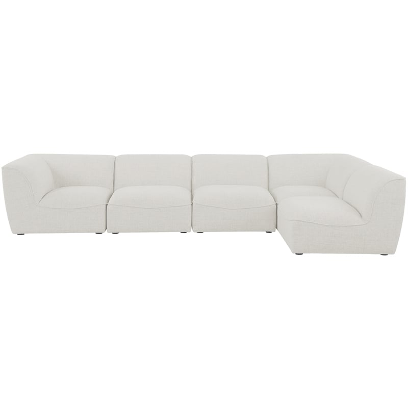 Meridian Furniture Miramar Cream Durable Linen Textured Modular Sectional